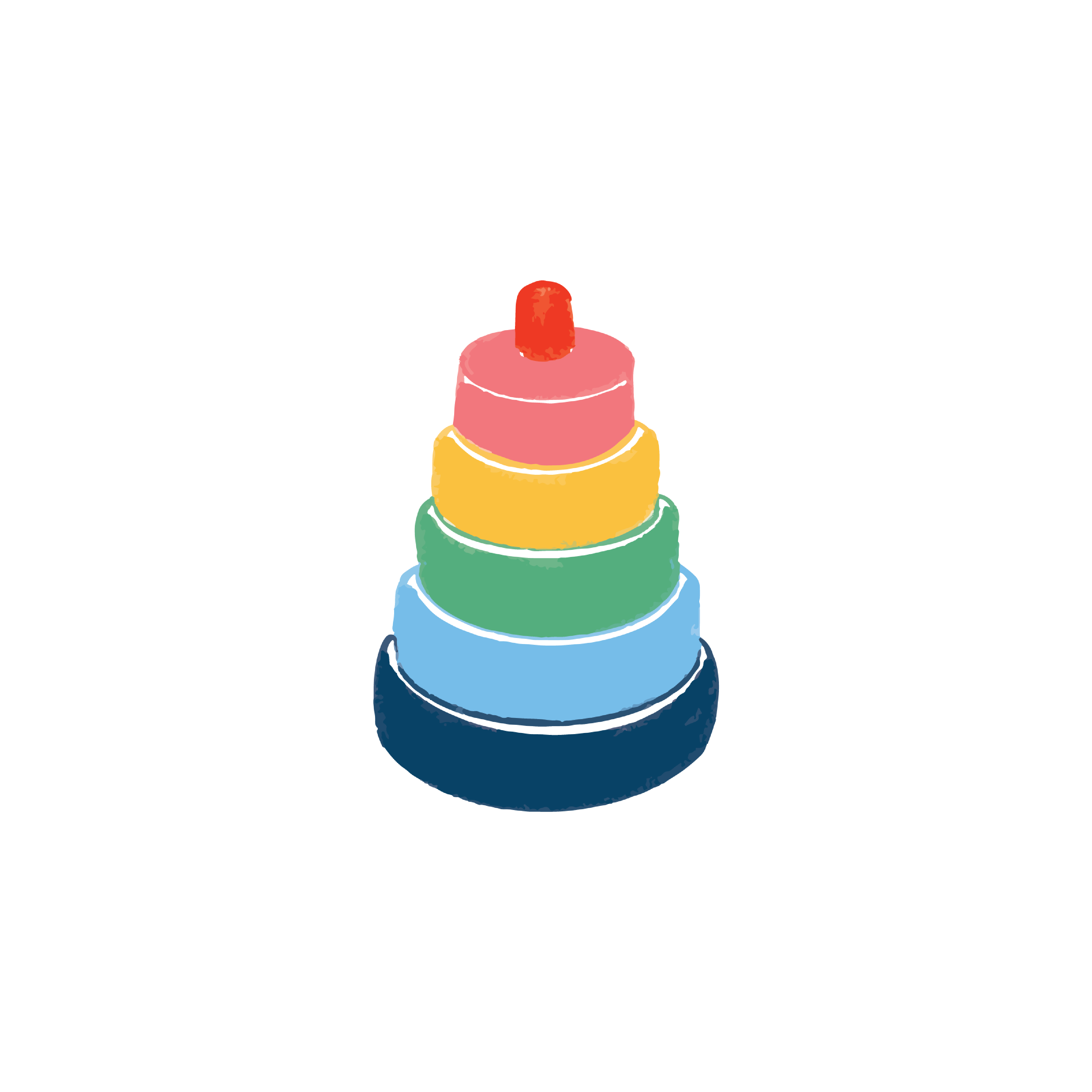 Colorful stacking rings illustration